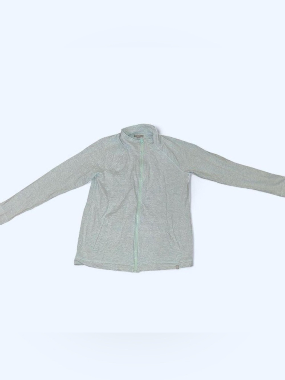 Talbots Light Blue Full-Zip Jacket with Mint Zipper